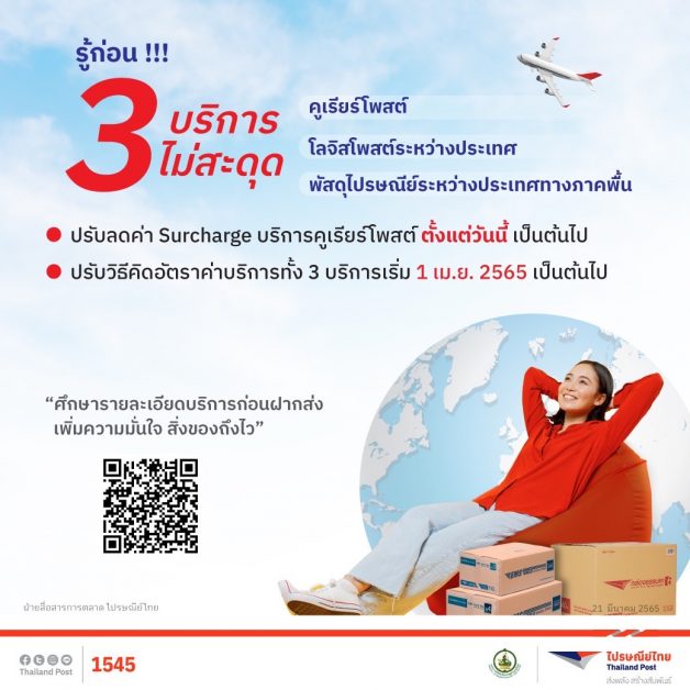 ไปรษณีย์ไทย ชู 3 บริการส่งต่างประเทศ 