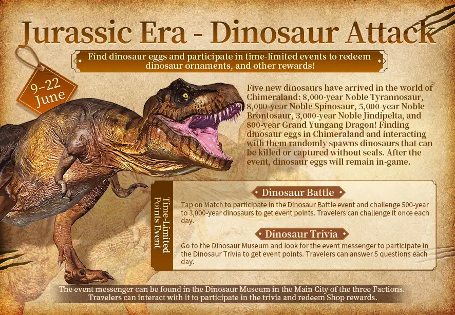 อัปเดตใหม่! ไดโนเสาร์บุก Chimeraland Jurassic Era - Dinosaur Attack