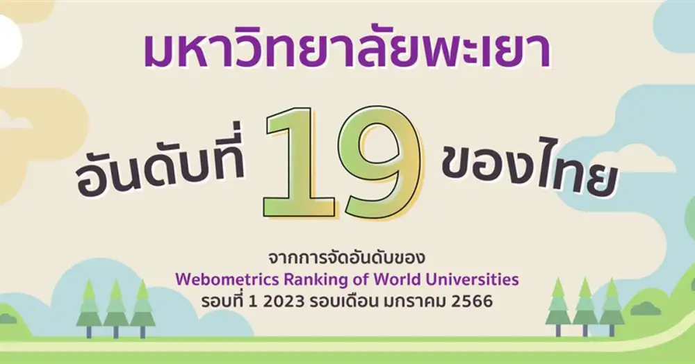 มหาวิทยาลัยพะเยา ติดอันที่ 19 ของประเทศไทยจากการจัดอันดับของ