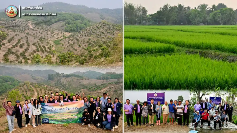 ดร.อาทิตย์ ศุขเกษม รองอธิบดีกรมพัฒนาที่ดิน ปลื้มผลสำเร็จอนุรักษ์ดินและน้ำ ป้องกันการชะล้างบนพื้นที่เกษตรกรรม ในโครงการบ้านเล็กในป่าใหญ่ดอยฟ้าห่มปก อ.แม่อาย จ.เชียงใหม่