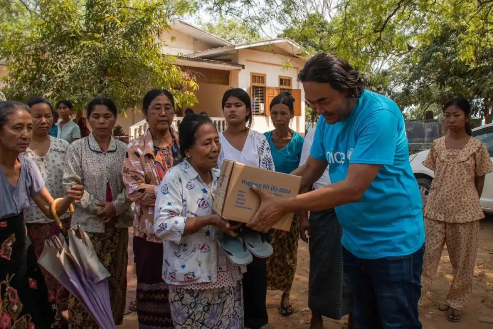 ยูนิเซฟเร่งให้ความช่วยเหลือฉุกเฉินแก่ผู้ประสบภัยจากแผ่นดินไหวในเมียนมา