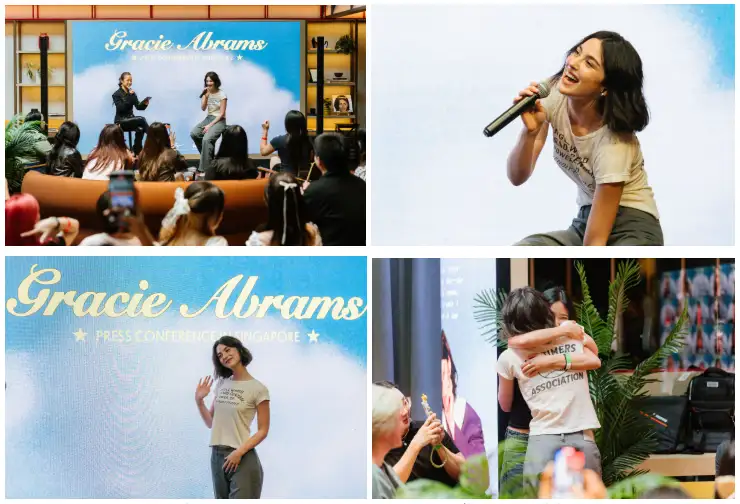 Gracie Abrams ยิ้มหวานอารมณ์ดี เซอร์วิสแฟนๆ ทั้งเอเชียตะวันออกเฉียงใต้ ในงานแถลงข่าวที่สิงคโปร์ อุ่นเครื่องก่อนแฟนๆ ชาวไทยได้เจอตัวจริงในคอนเสิร์ต 19 เม.ย. นี้