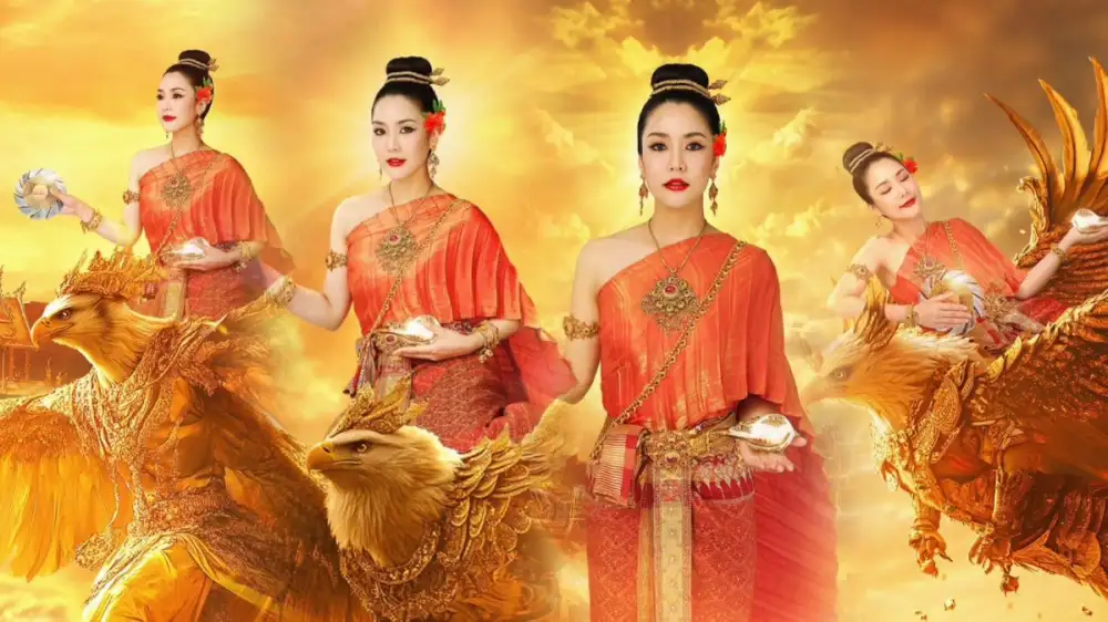 วนัช กูตูร์ เนรมิต จั๊กจั่น อคัมย์สิริ ในลุคนางสงกรานต์