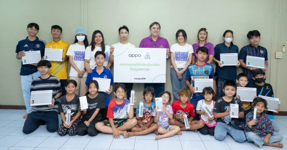 OPPO ส่งเสริมเยาวชนพัฒนาความคิดสร้างสรรค์ ร่วมบริจาคอุปกรณ์เทคโนโลยีเพื่อการศึกษาให้แก่มูลนิธิสันติสุข
